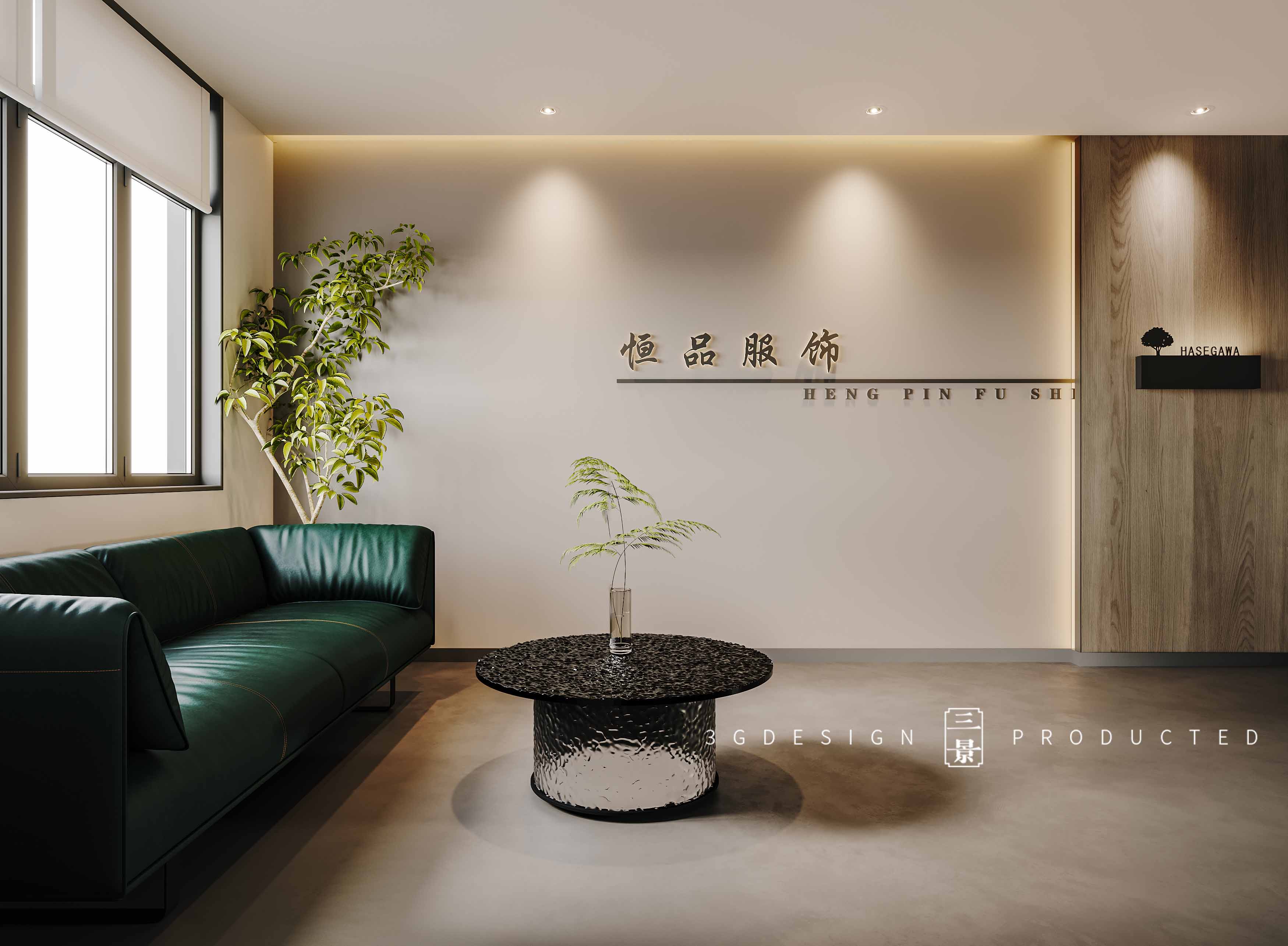 【三景装饰】服装企业办公室展厅-0