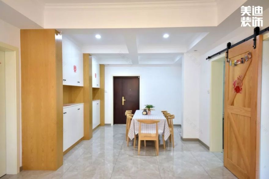 长沙 88㎡北欧风婚房,谷仓门++ 收纳背景墙打造时尚生活空间-30