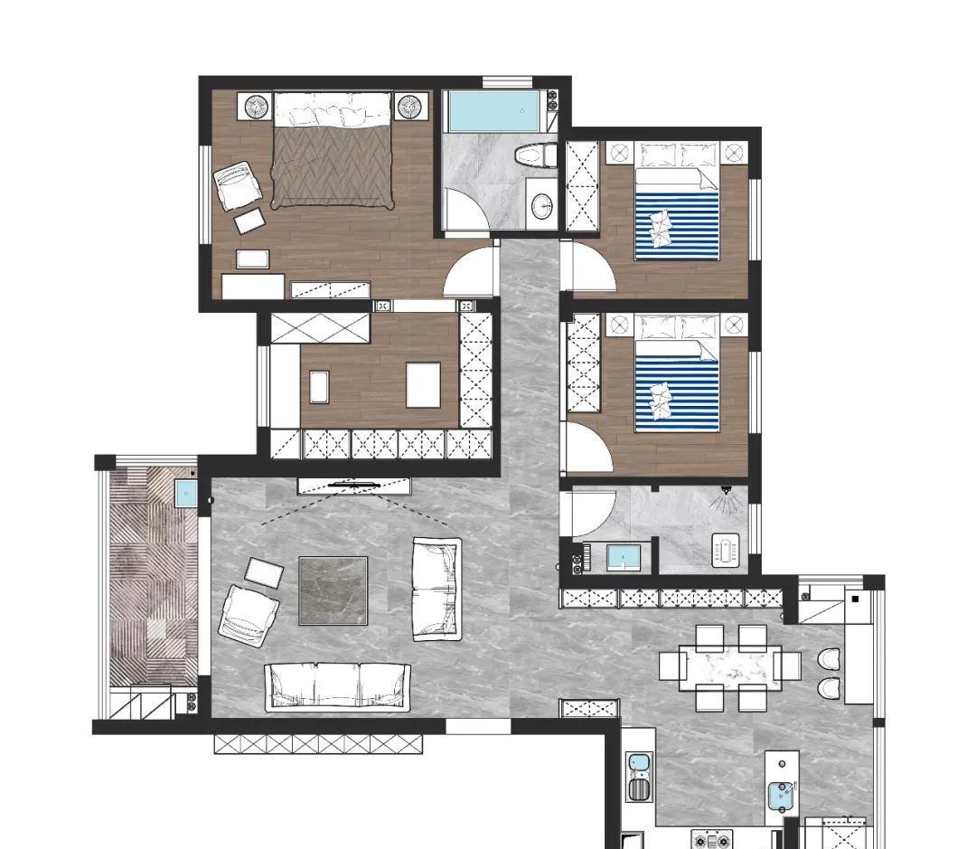 四口之家 160m²美式宅-2