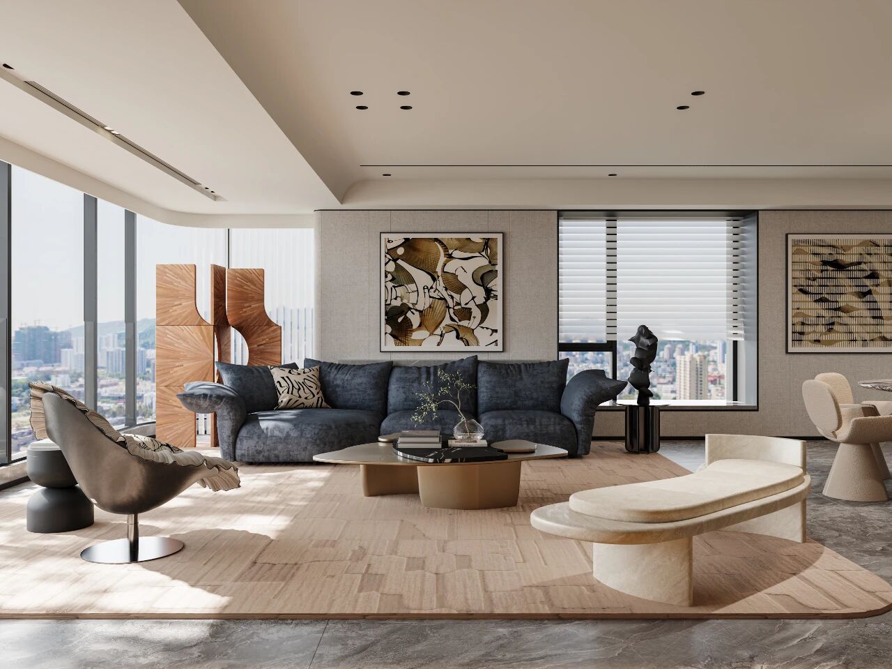 现代轻奢大平层丨中国武汉丨大思-19