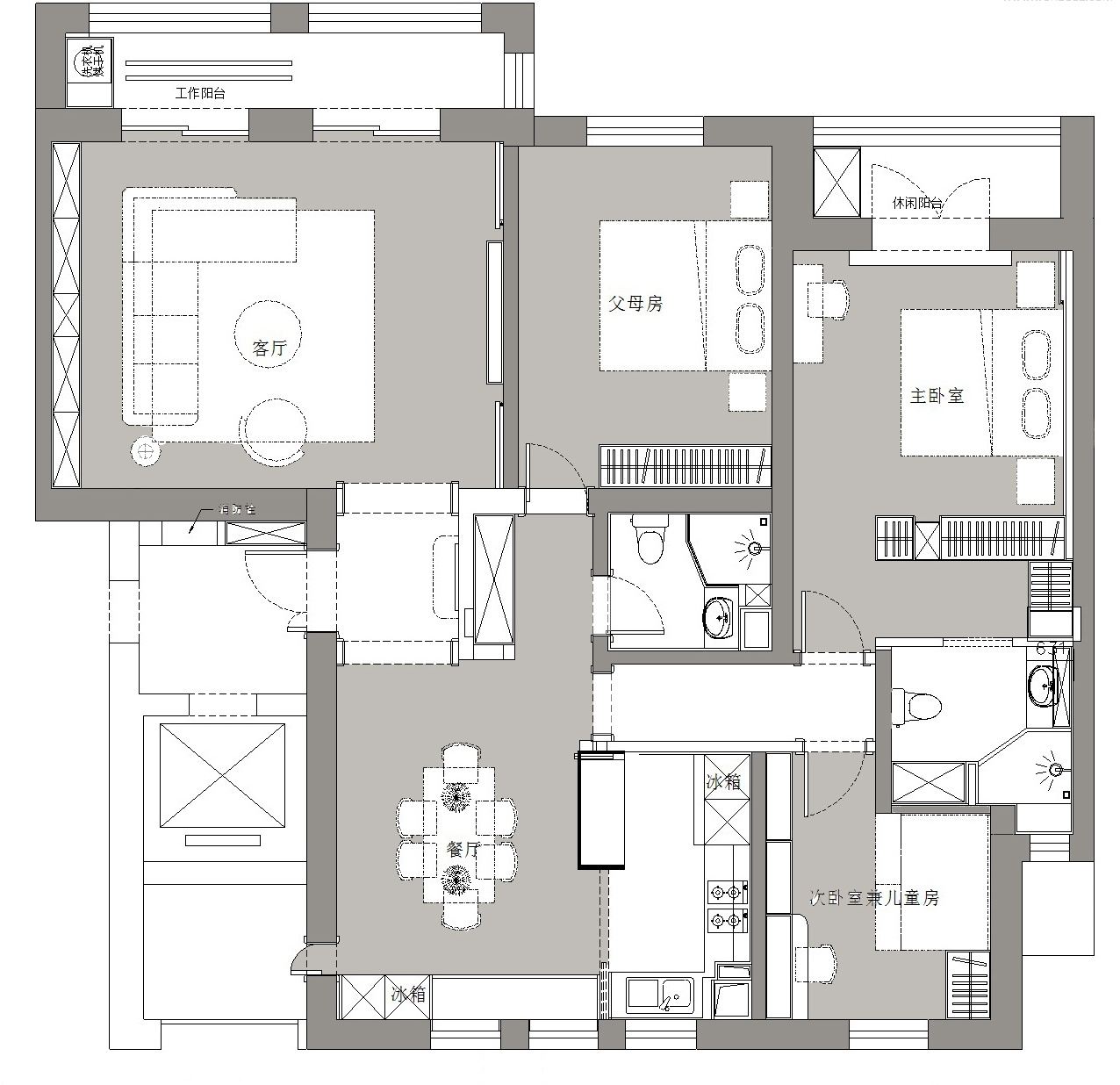 露香园 · 现代美式清新平层设计丨中国上海丨上海陈尹周室内设计-8