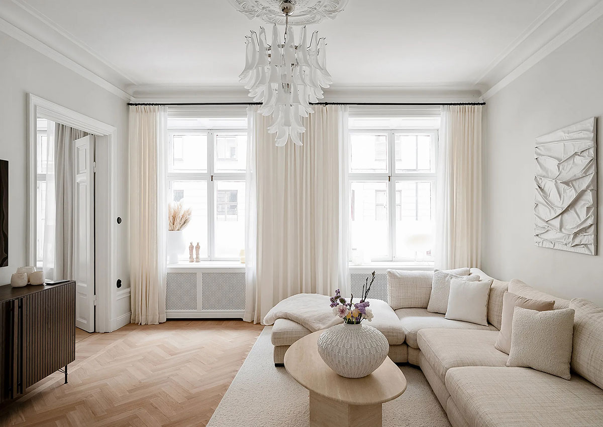瑞典 75 平米优雅公寓 | 乳白色调的柔和魅力-3