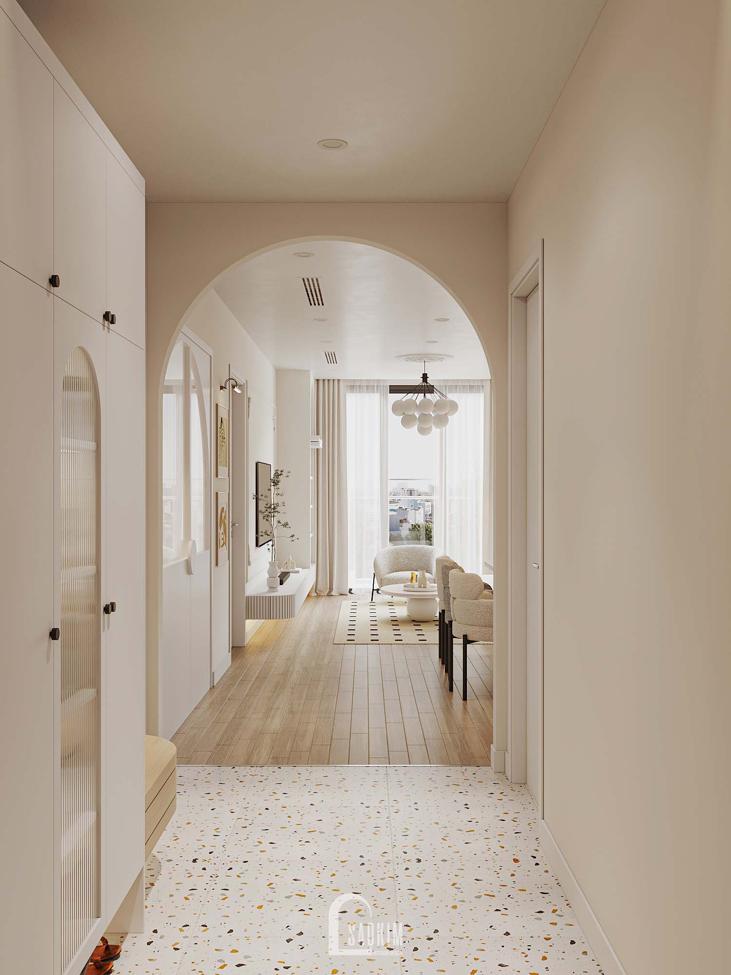 Korea Chic x Parisian style apartment Green Diamond-19