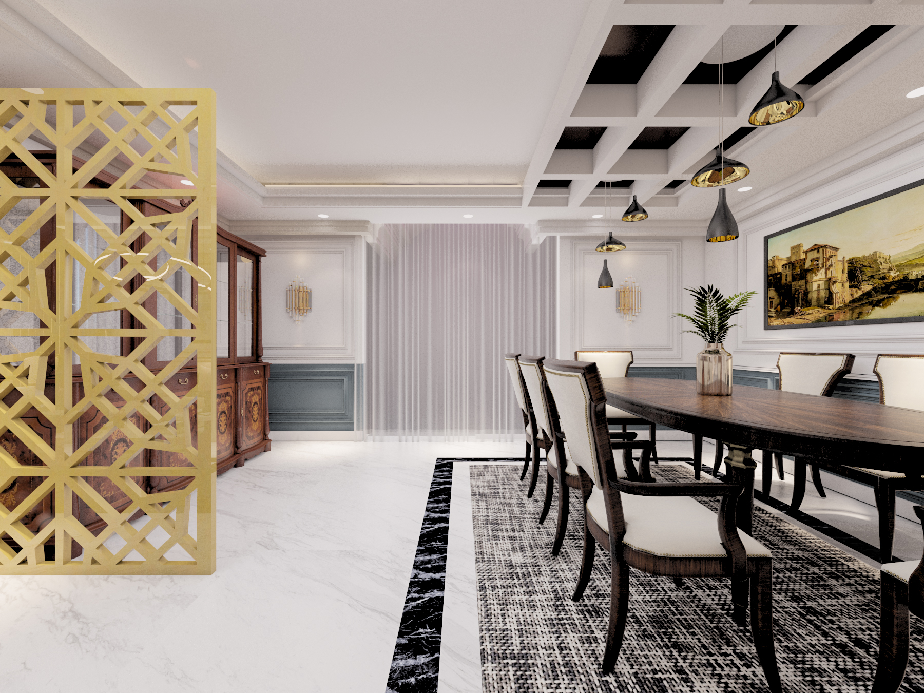 Interior " Living + Dinning" Area design-4