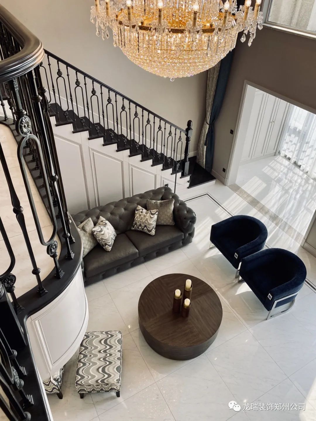 恒熙花园美式轻奢别墅丨郑州龙瑞装饰工程有限公司-2