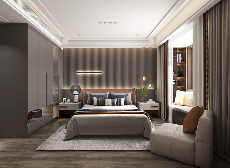 现代风高级感平层住宅设计效果-4