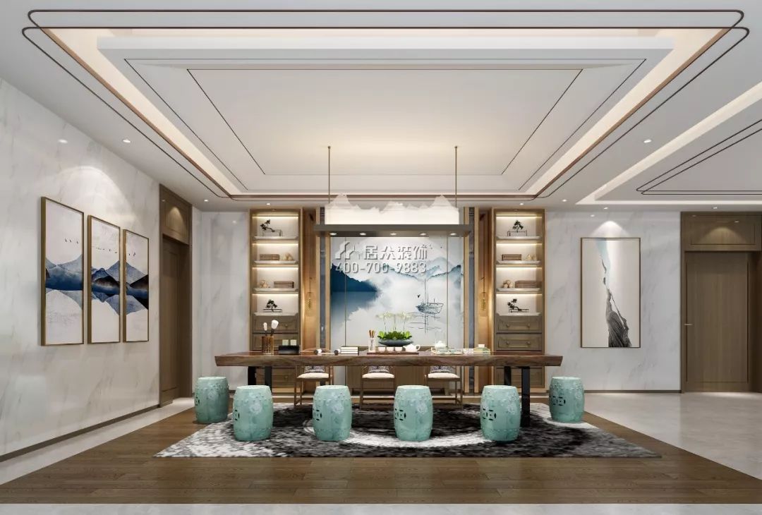 居众案例 | 1200㎡轻奢新中式别墅，意想不到的美！-24