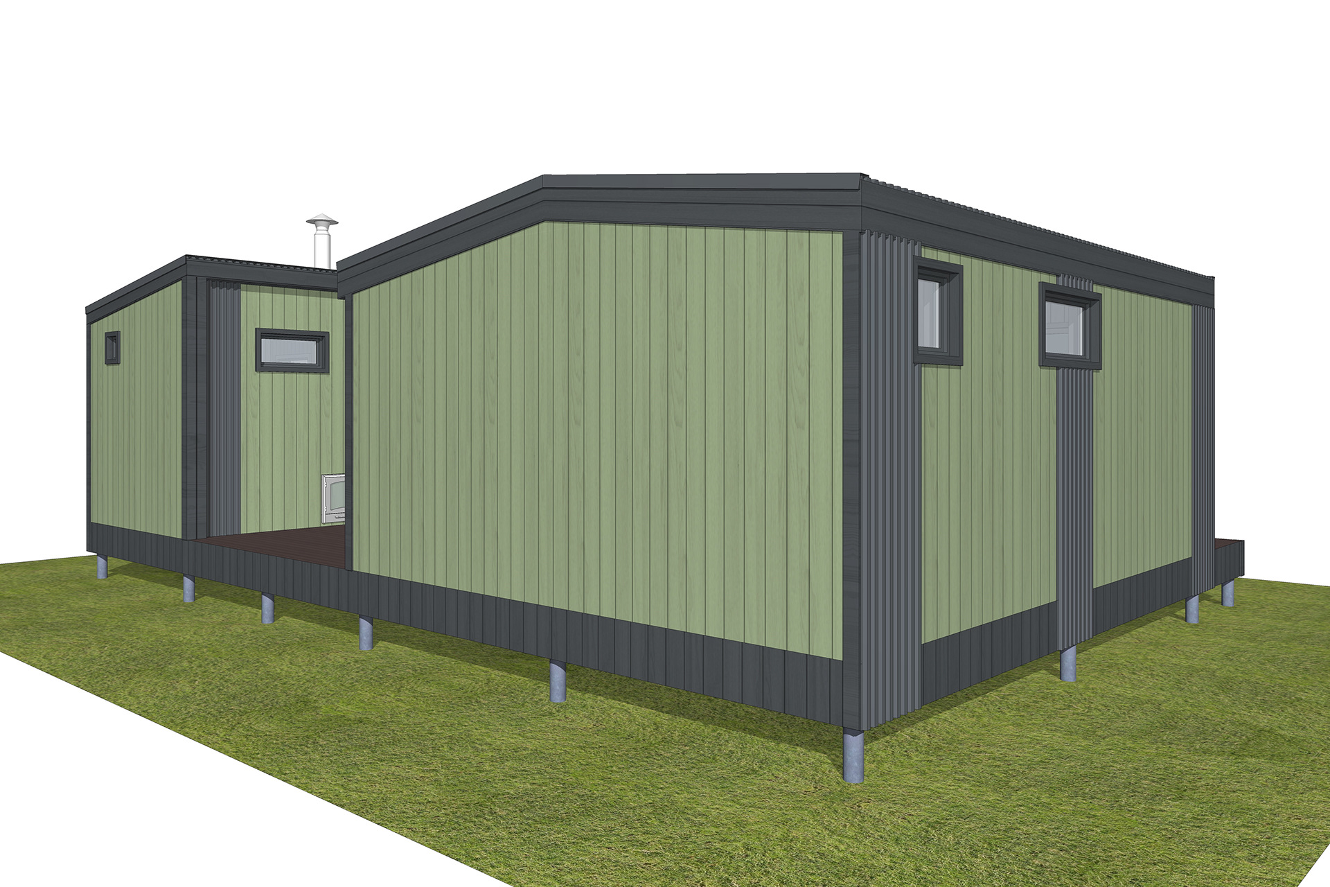 7х10 One-storey Frame House & Sauna-1