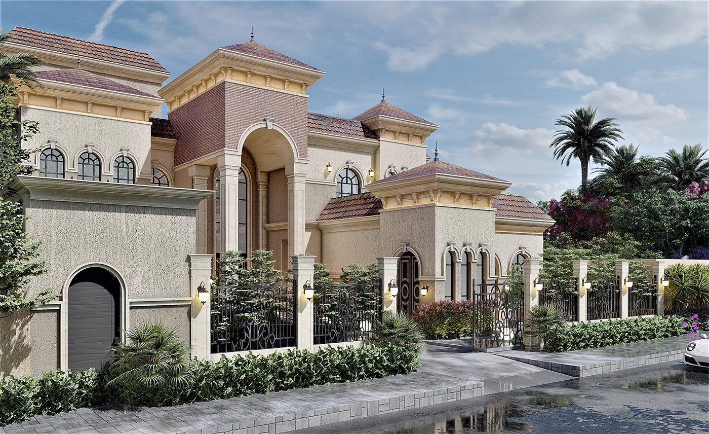 Anastasiya Gushchina丨别墅建筑丨Exterior & Landscape Design For H.Y.A.H Abu Dhabi ,UAE.-2