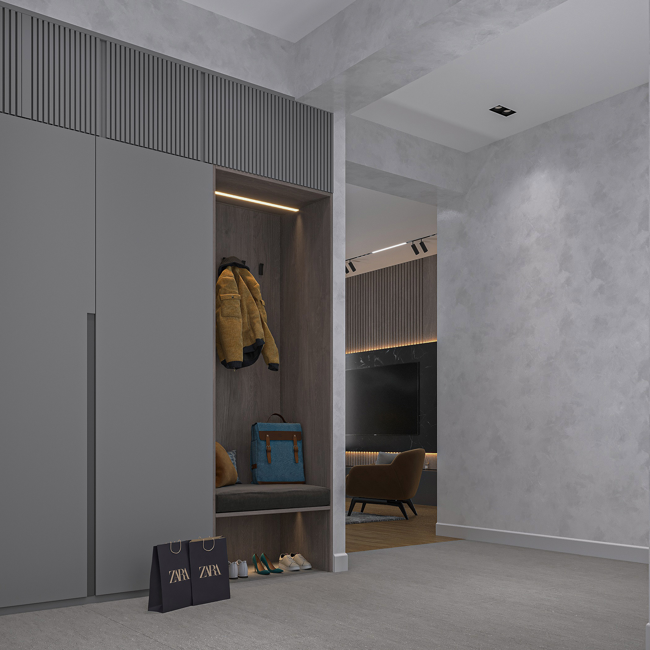 " Malibo " livingroom & holl design-7