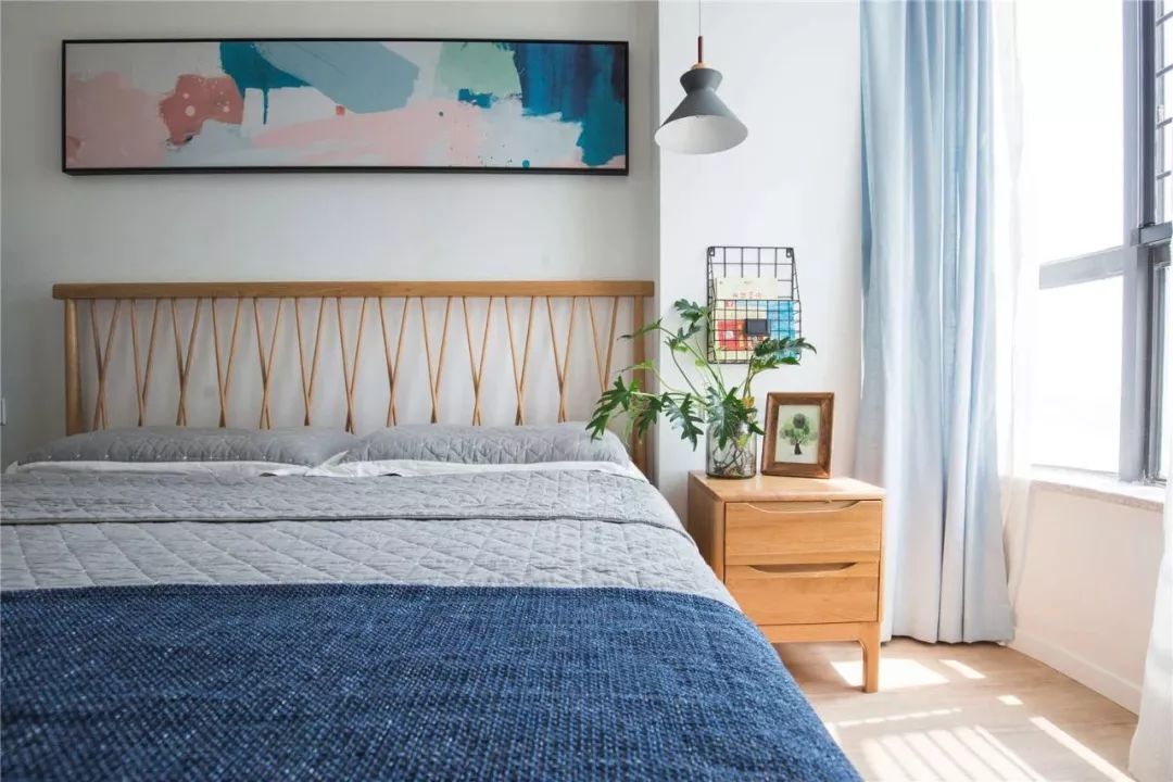 80㎡北欧日式小清新，客厅投影打造家庭影院！-34