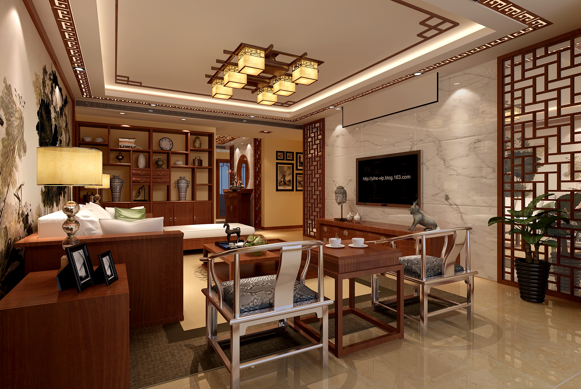 新中式 中式古典 奢华家装别墅样板房-10-17