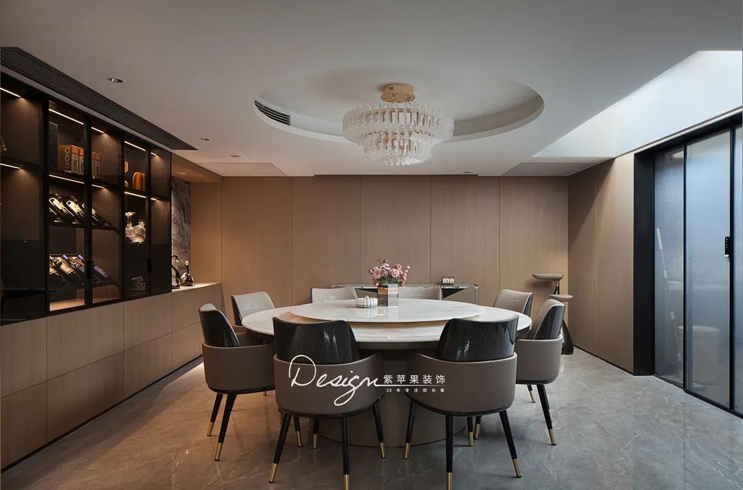 300㎡木质与石材奏响现代风的自然和弦丨紫苹果全案设计-33