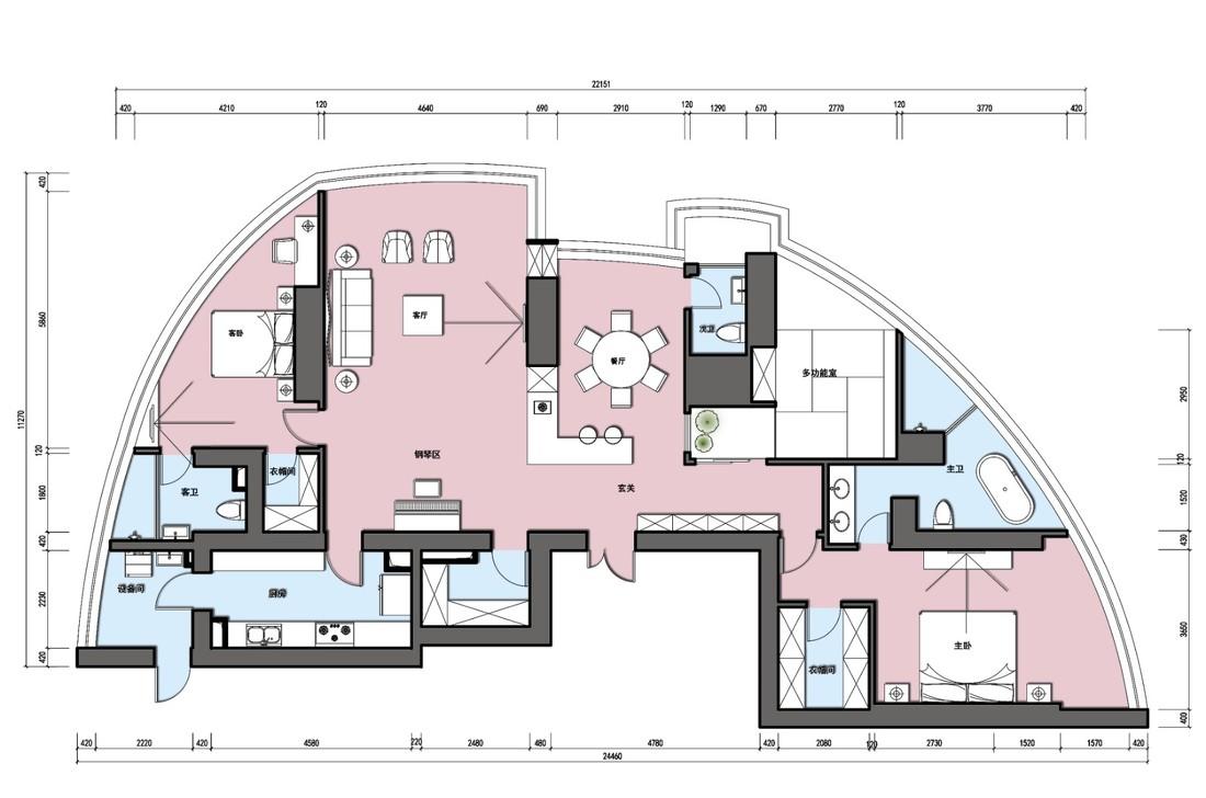 美式轻奢“镜中水月”——融合中西元素的现代家居设计-32