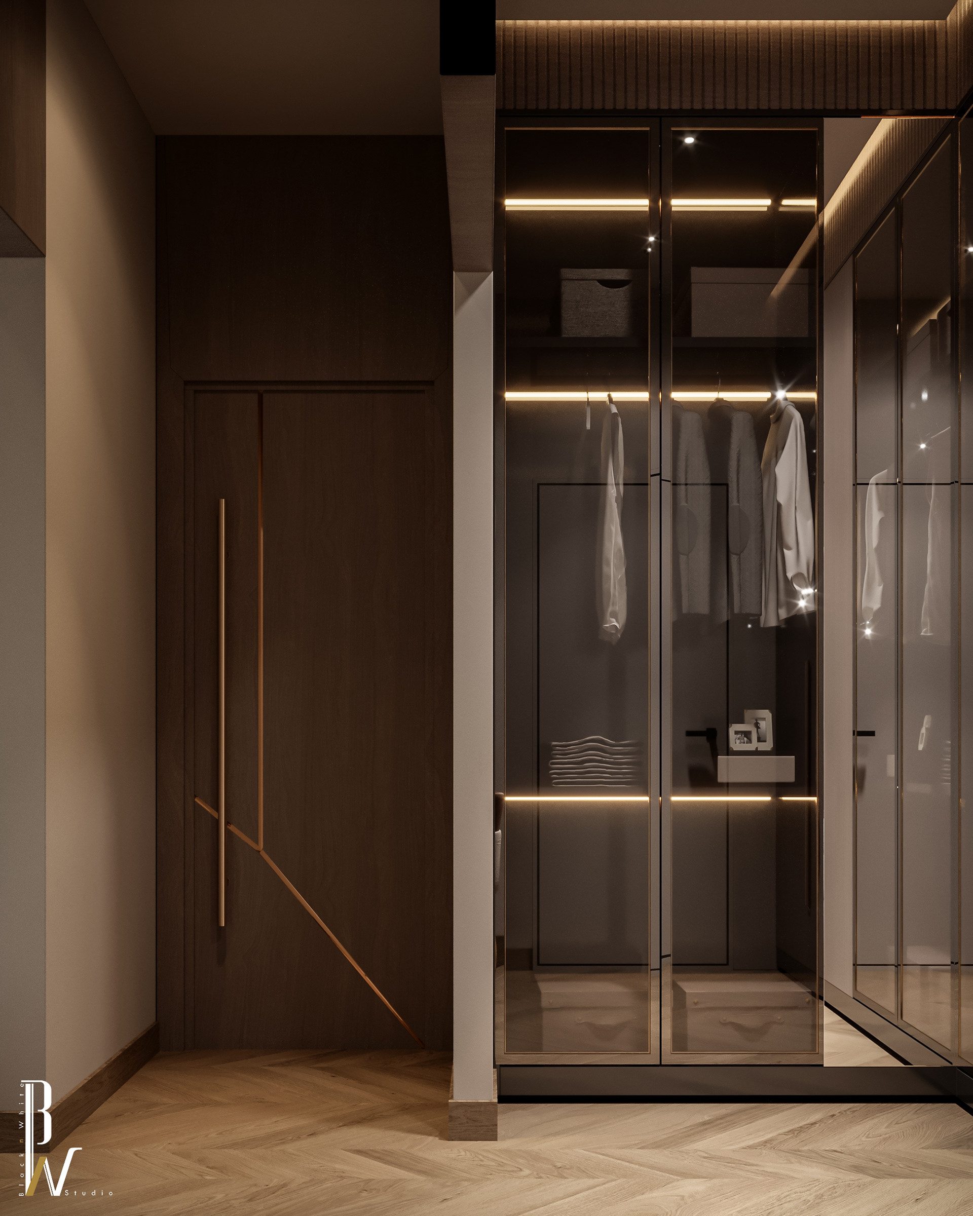 现代卧室丨阿联酋丨Black N White-30