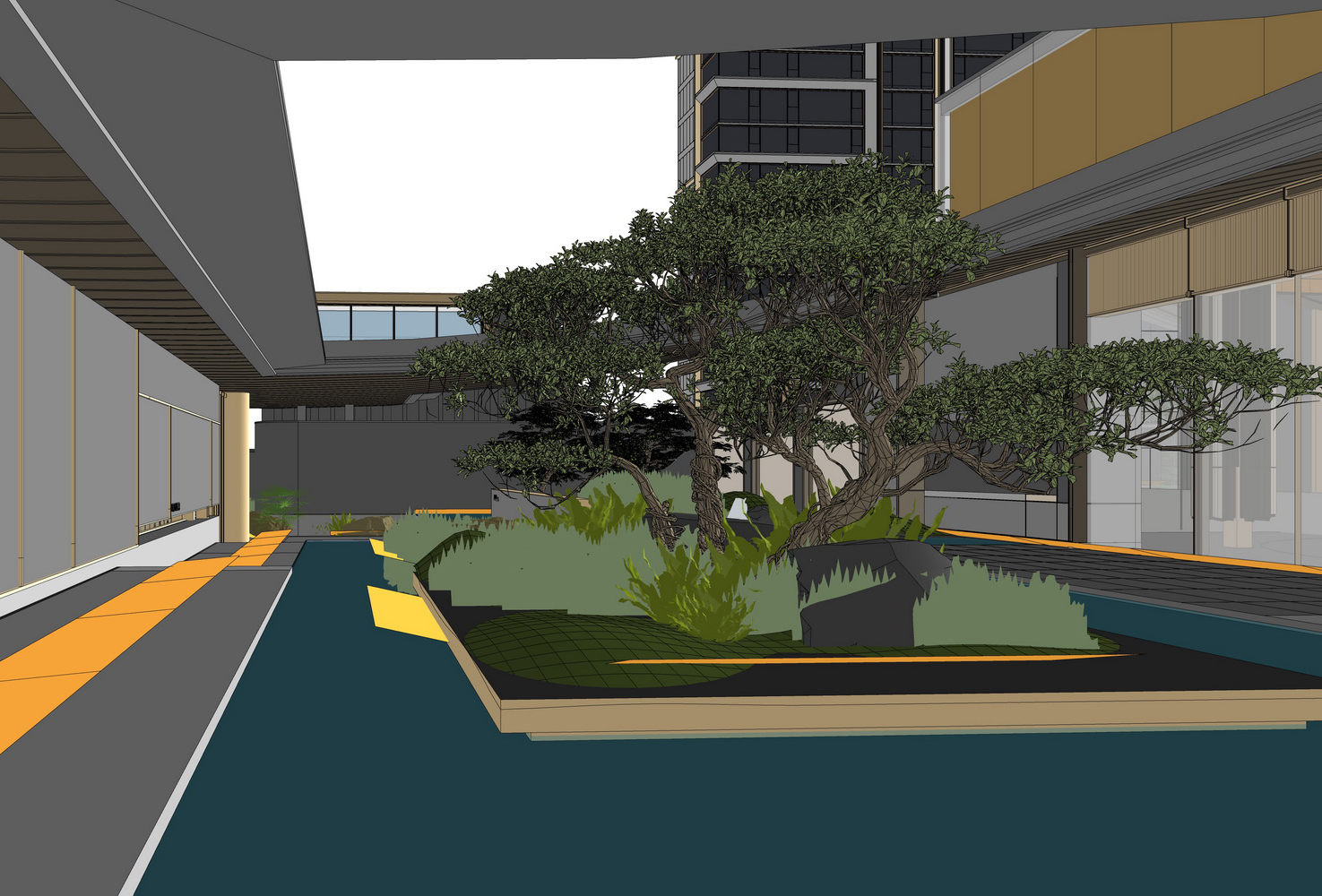 合肥经开区明珠广场片区新中式售楼处SU模型-4