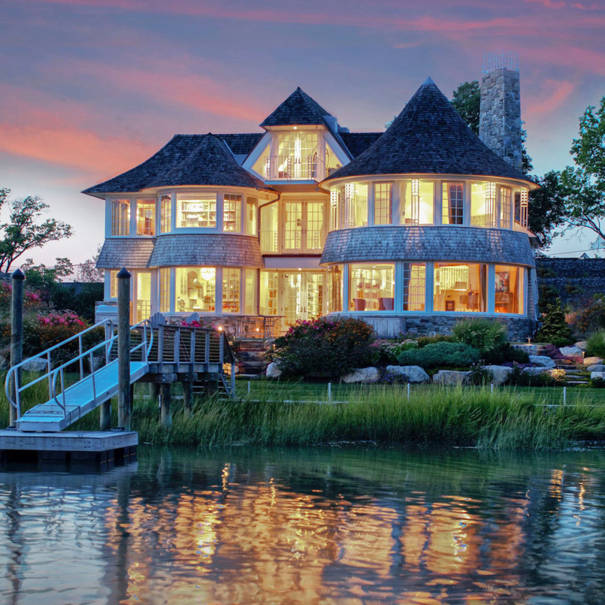 带有玻璃圆形图书馆的独特住宅丨美国康涅狄格丨Christopher Pagliaro Architects-13