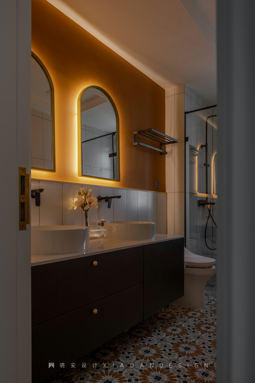 复古蓝红拼接法式美居丨晓安设计-57