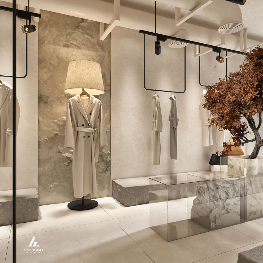 侘寂风服装店设计丨@ahmedismail_designs-8