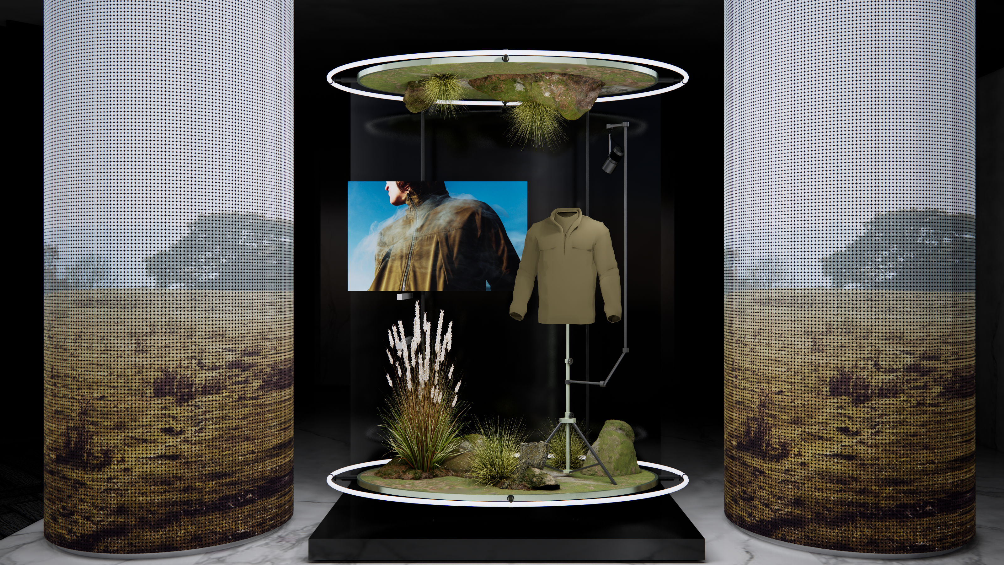 波司登舒适户外橱窗中岛边场设计-2