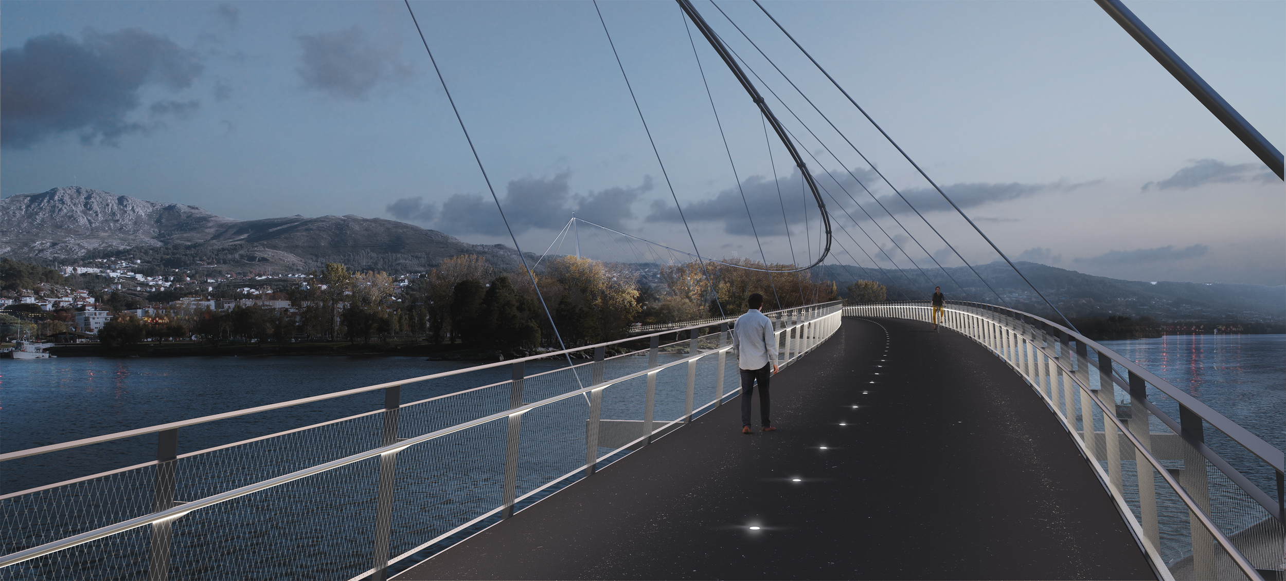 Una Línea Sobre El Miño · 极简曲线行人桥设计-0