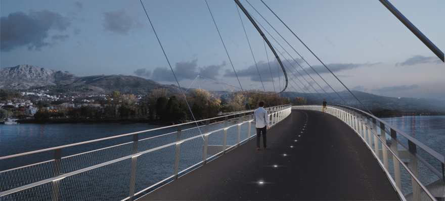 Una Línea Sobre El Miño · 极简曲线行人桥设计-0