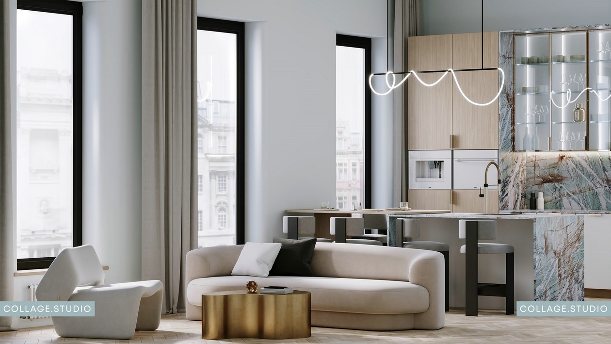 浅蓝色+木质 美的纯粹又自然。-1