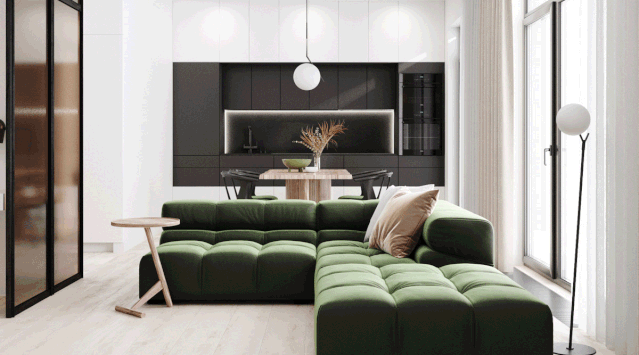 120㎡明斯克现代简约公寓,艺术与实用兼具-0