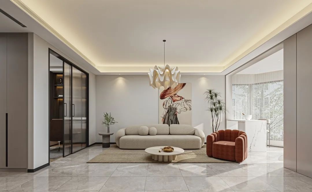 轻奢风三室空间设计丨中国渭南丨西安大小空间设计-5