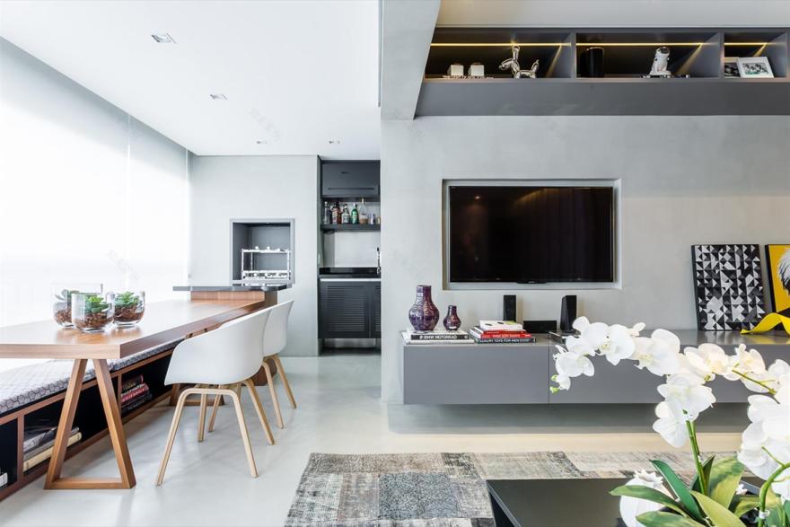 巴西 Apartamento GO · 现代简约风格的多功能公寓设计-8