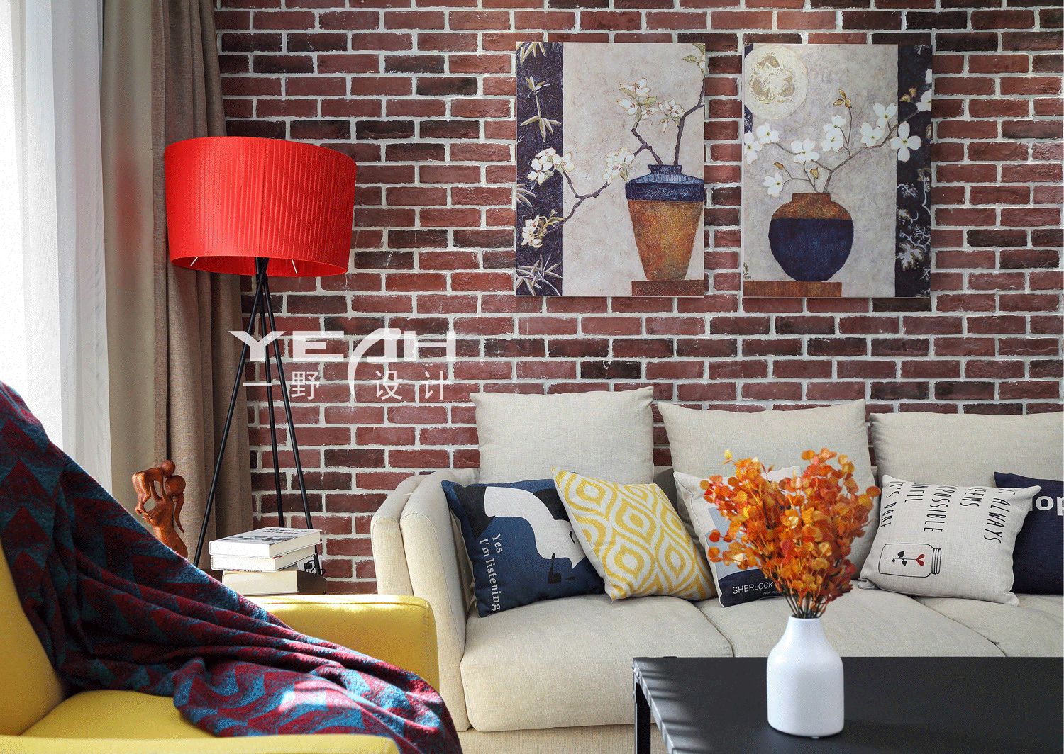 锦泽花园 120㎡简约美式,红砖元素打造温馨空间-16