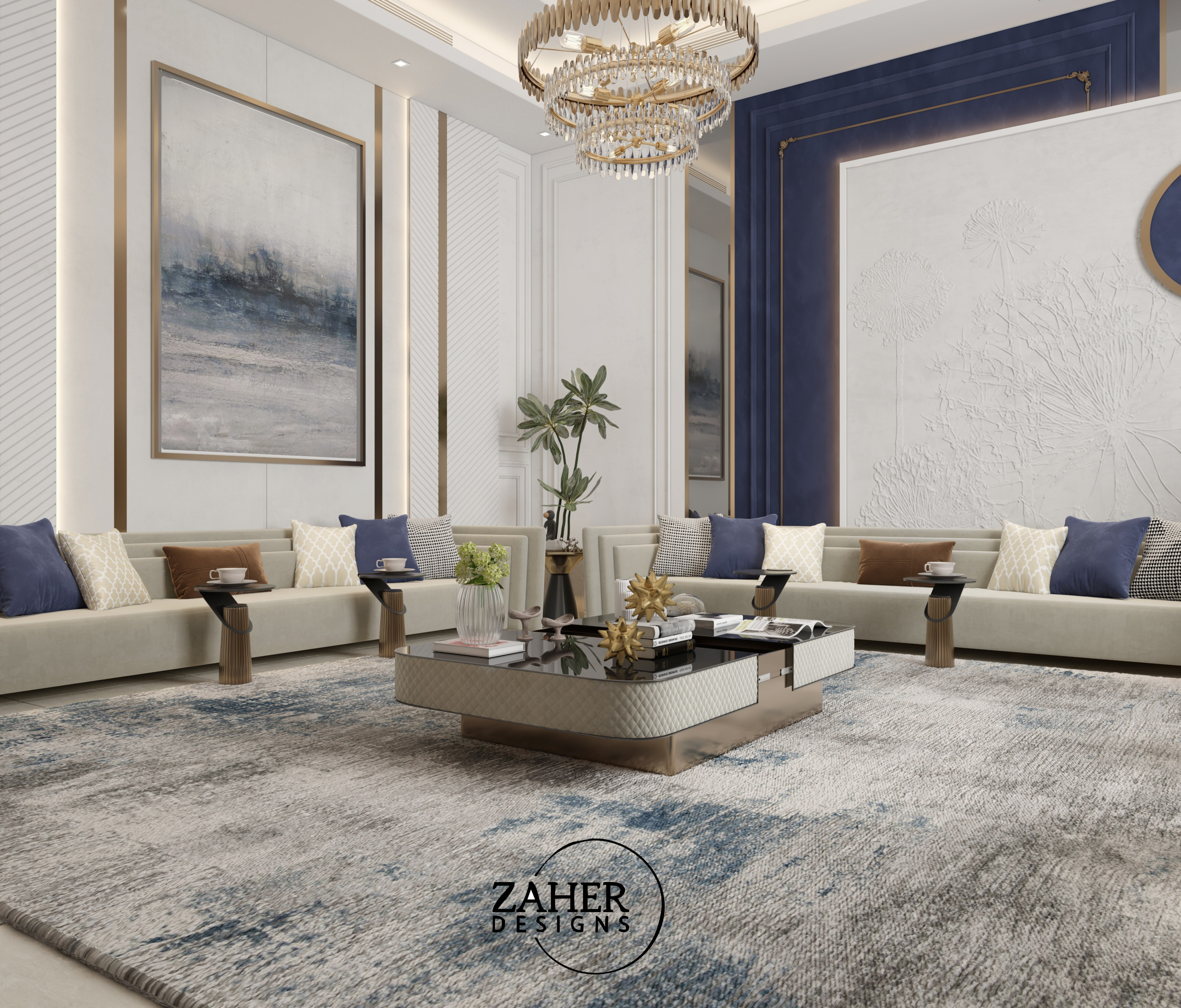 科威特新古典风格接待处丨Zaher Design Studio-21