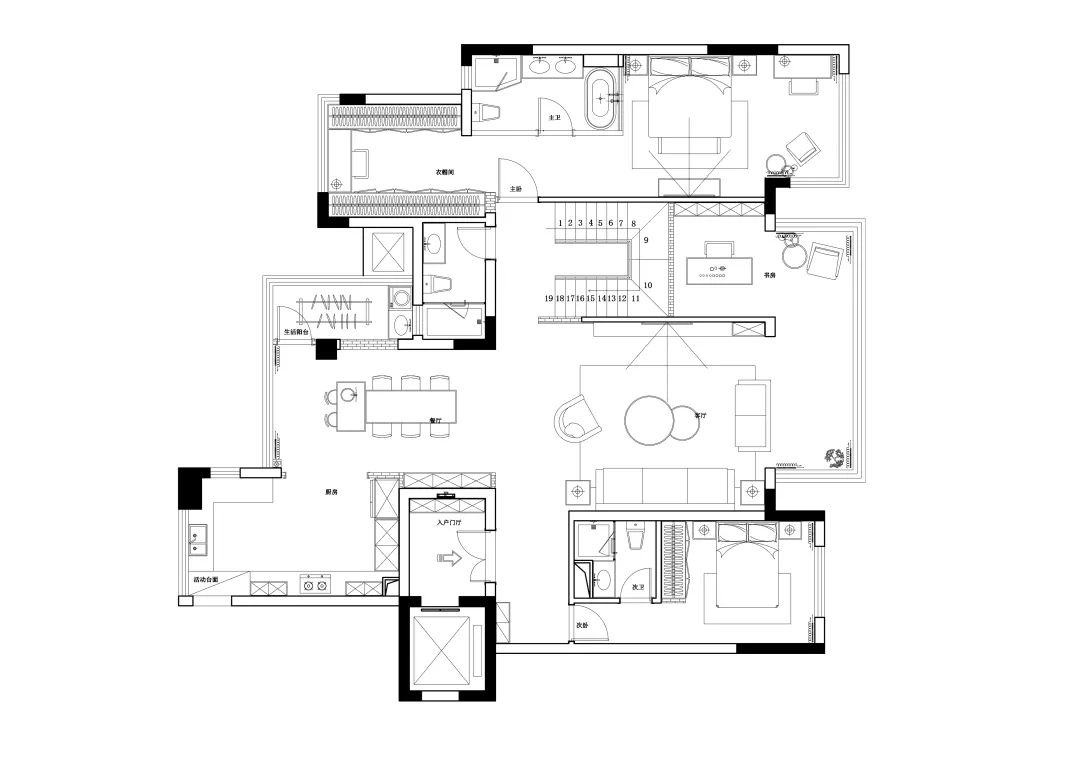 案例首发|万科紫台330㎡、闹中取静，繁华城市内的温馨之居-51