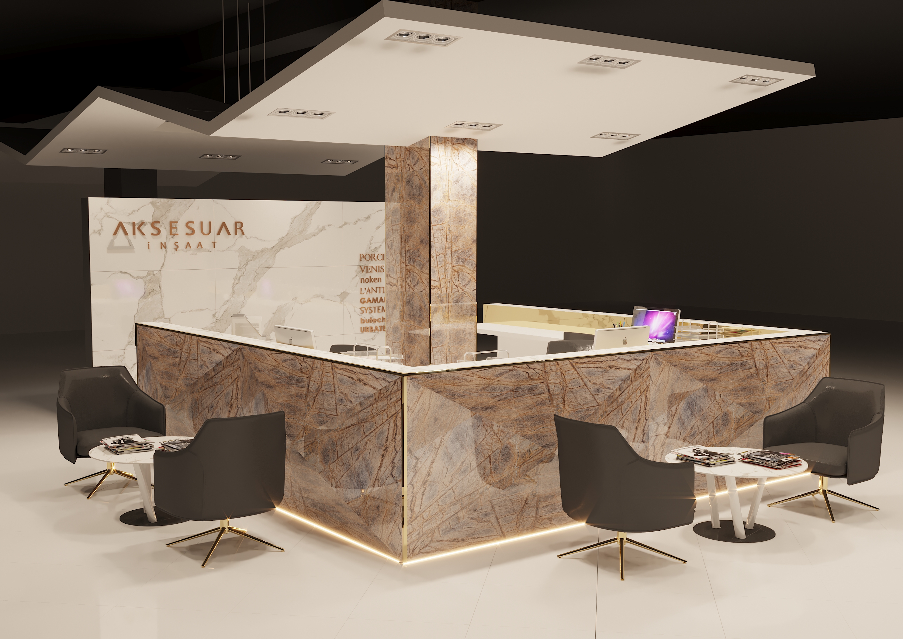 The reception design in several variants .-6