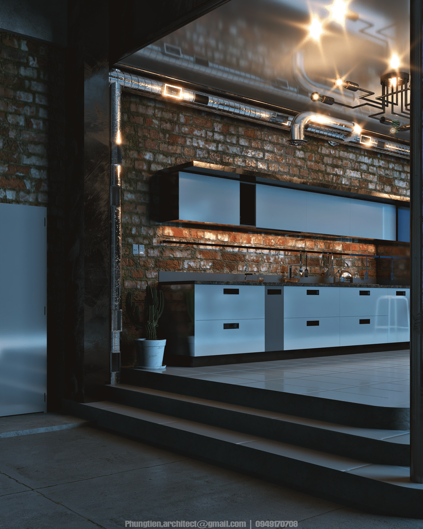 Anastasiya Gushchina丨公寓丨CGI | INDUSTRIAL INTERIOR DESIGN | HOUSE-4