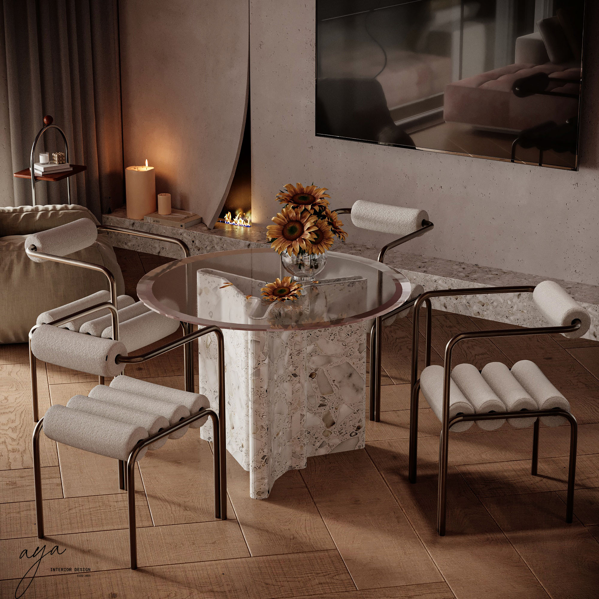 studio apartment living area-3