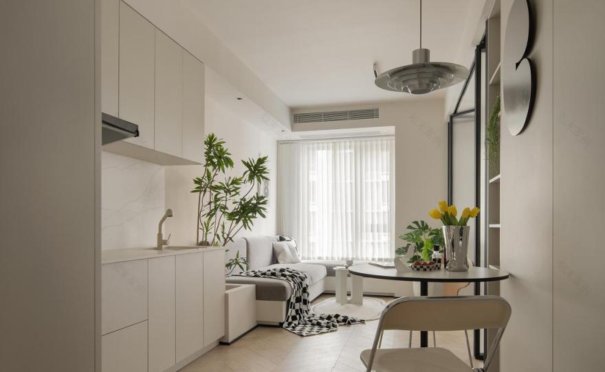 独居女生的奶油色单身公寓-33