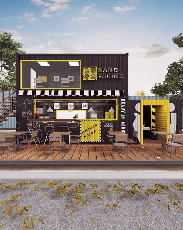 "XO" 快餐餐厅集装箱设计-3