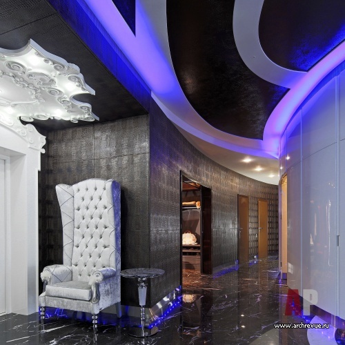 有瀑布和LED照明的豪华公寓室内设计丨Макушев Сергей,Серебряная Мария-9