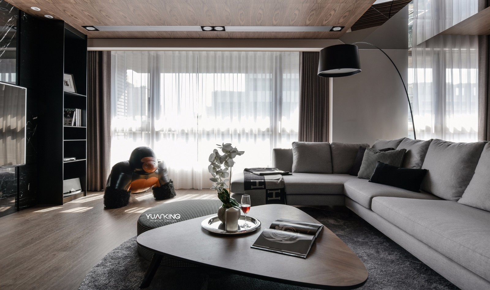 穿透‧轴——灰色系住宅  原境国际设计-2