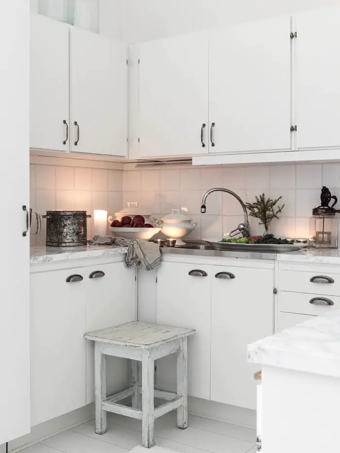 瑞典 60 平米租赁公寓的白色圣诞-10