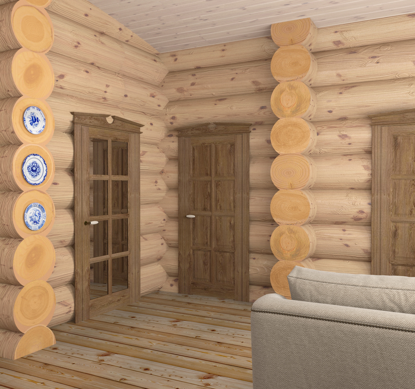 Интерьер деревянного дома-1