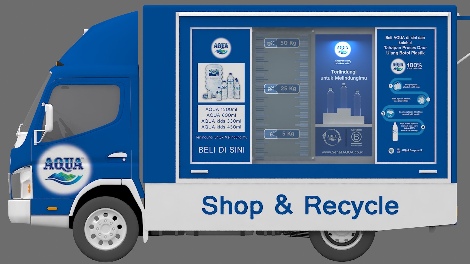 AQUA shop&recycle truck, request by INTERFACE-8