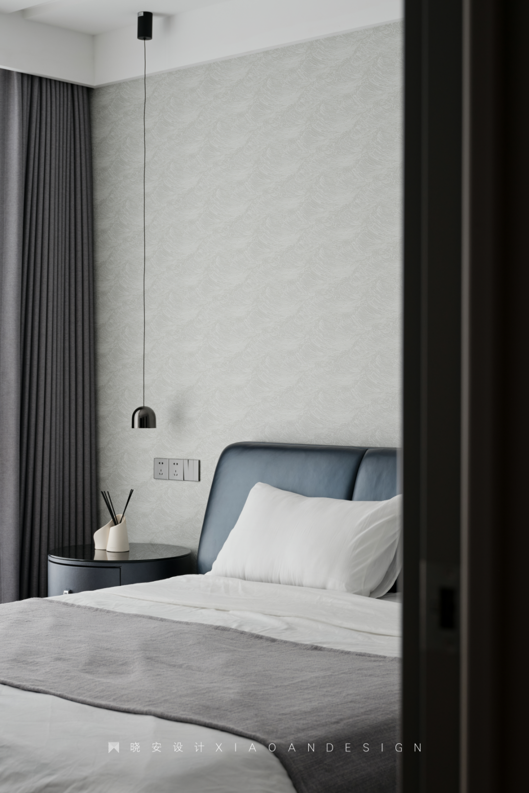 蓝色狂想曲 · 温婉和谐的现代家居设计丨晓安设计-41