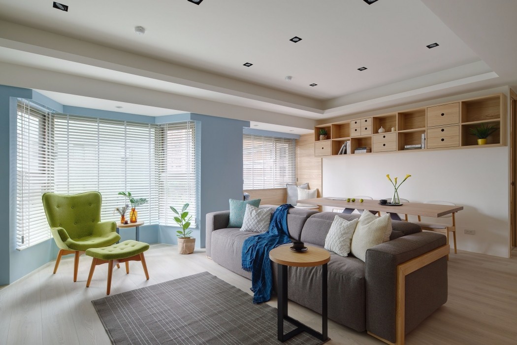 北欧风 86㎡原木简约住宅设计-4