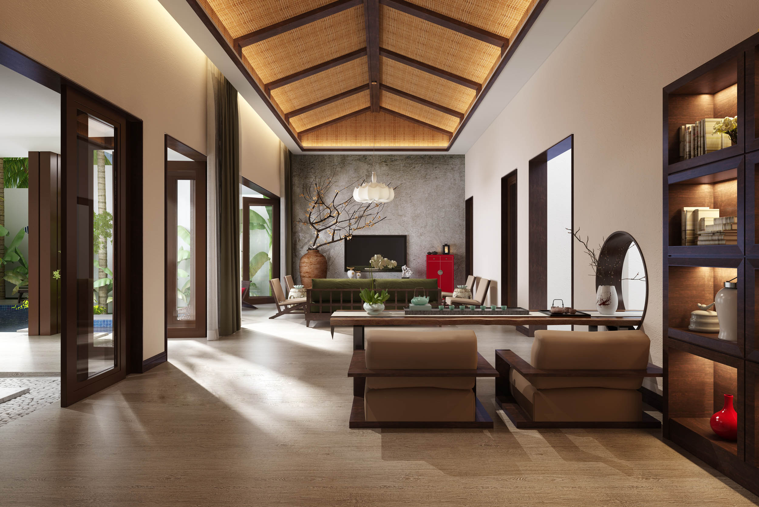 新中式 中式古典 奢华家装别墅样板房-17-12