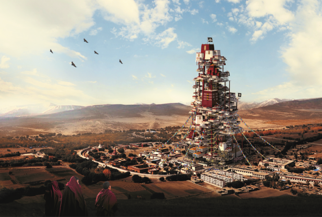 独具藏式精神与气质的摩天大楼！直击现实的三重“分裂”、7个不同家庭重新定义空间组合，为内迁的藏民打造一栋居所！-86