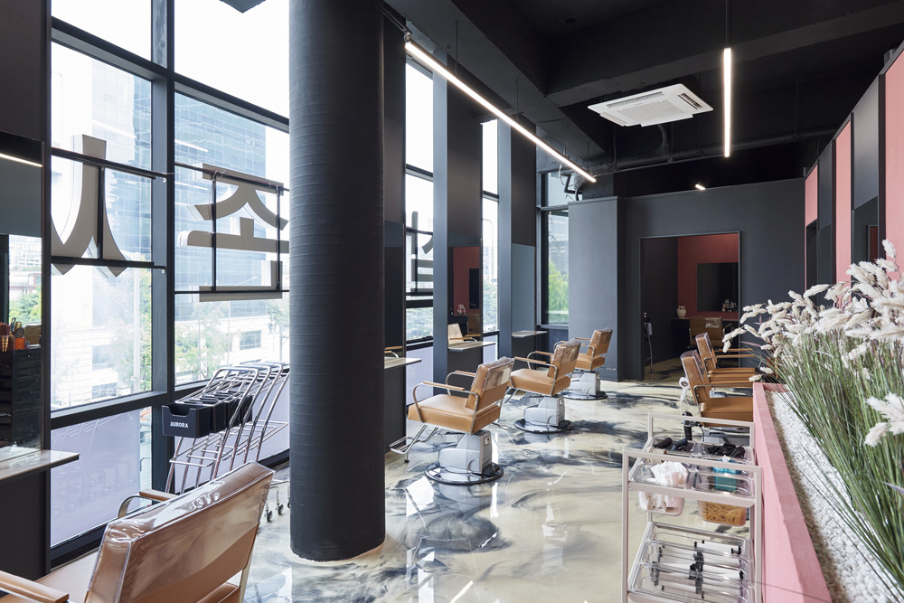 简约 30 坪美容室，黑粉撞色诠释精致品味-7