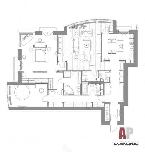 “Кутузовская Ривьера”25层三居室公寓室内设计丨Качалов Иван,Метёлкин Игорь-44