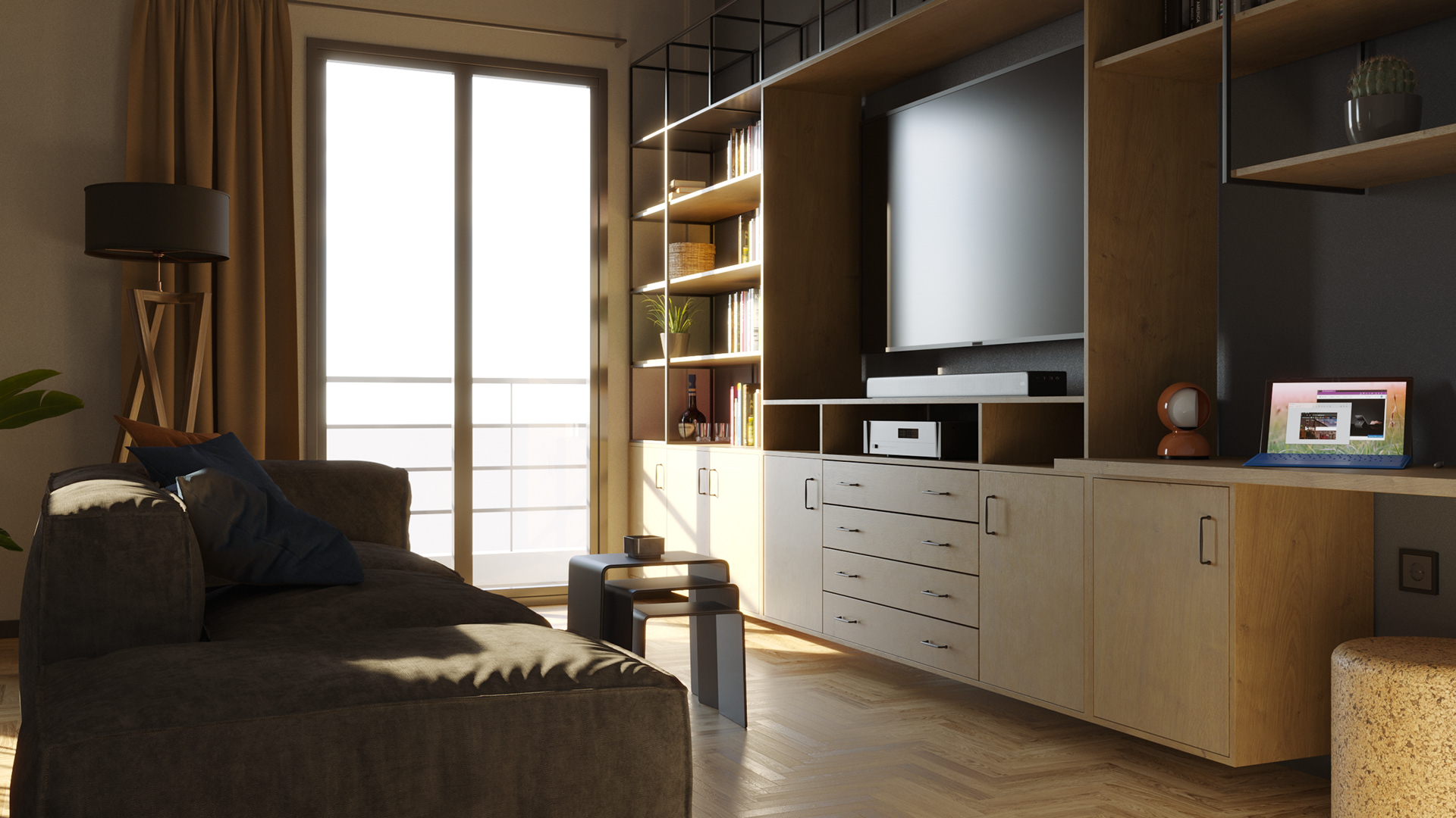 希腊塞萨洛尼基公寓室内设计与 3D 可视化-6